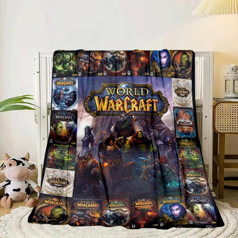 Warcraft game Blanket Flannel Blanket for bed, sofa, Camping, Hiking, Picnic Essentials, gift for family Fan gifts