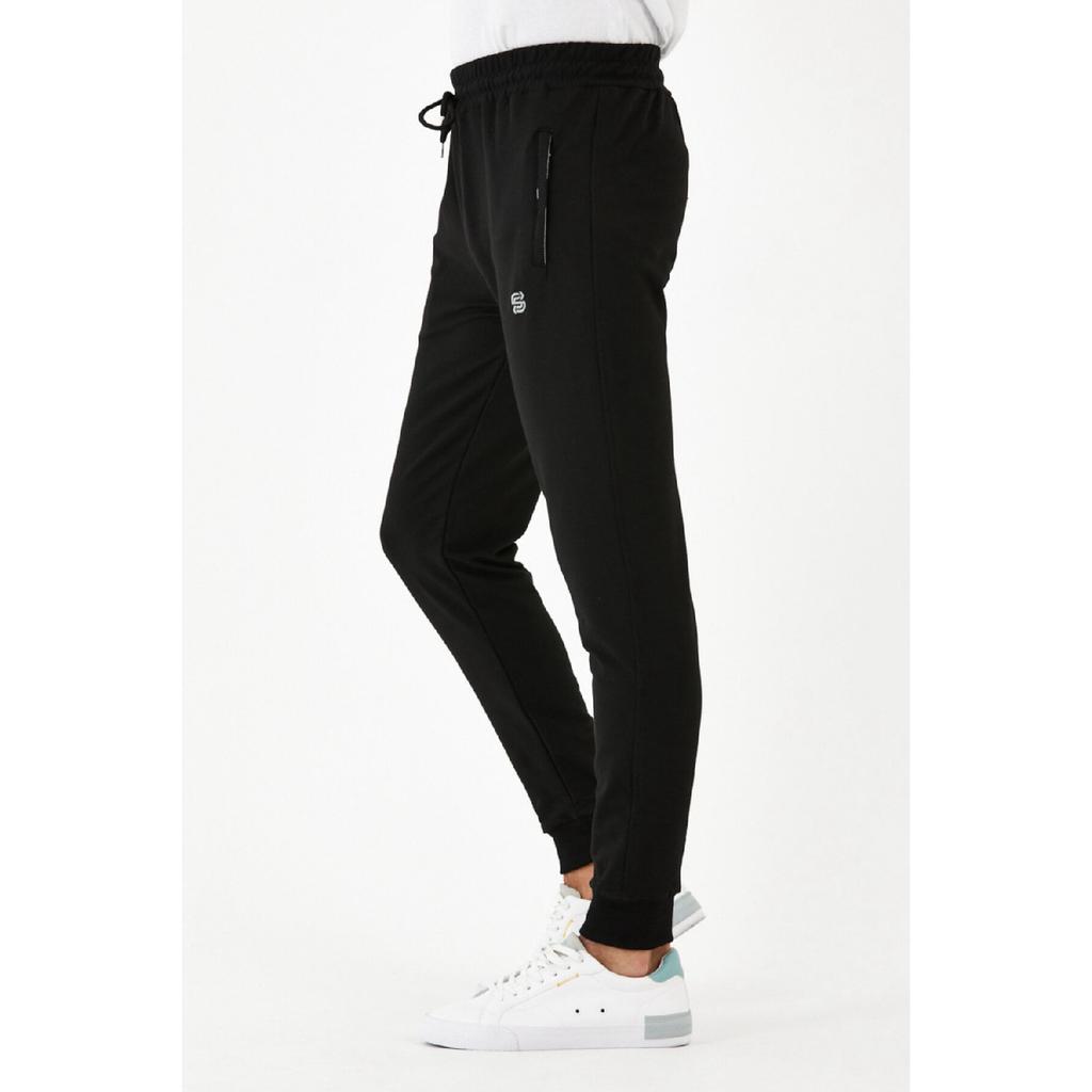 Men's Sweatpants, Skinny Leg, Elastic Waist, Back Pocket, Elastic Zipper, Compact Combed Cotton