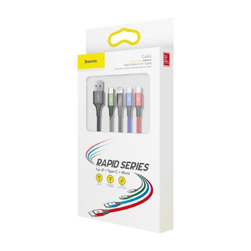 Baseus Fast 4-in-1 USB Cable 2xUSB-C / Lightning / Micro 3.5A 1.2M (Black)