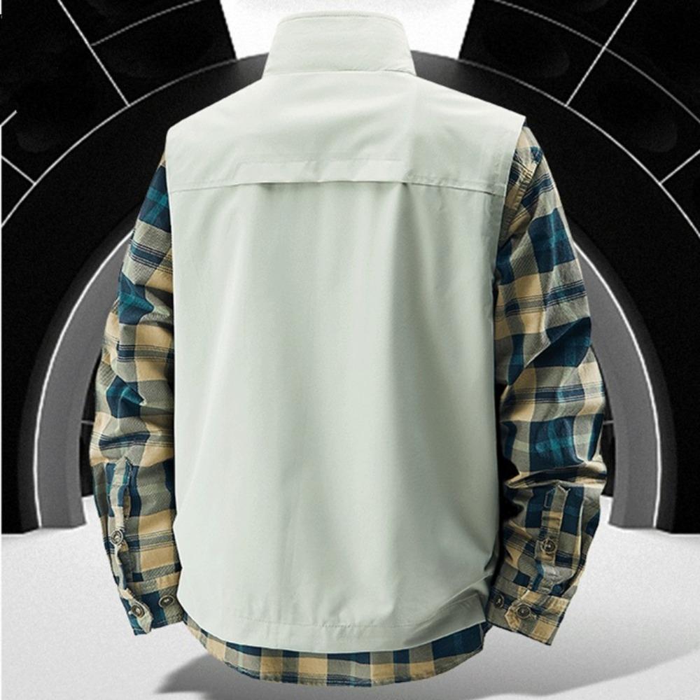 Летний мужской уличный дышащий жилет без рукавов Мужской повседневный жилет с несколькими карманами Мужской карго сафари рабочий жилет Большой размер 6XL