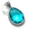 Indicolite Tourmaline Handmade 925 Sterling Silver Jewelry Pendant 2.05" A9R06