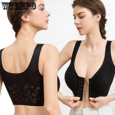 Бюстгальтер с передней застежкой для женщин больших размеров, красивый бюстгальтер с бесшовной спинкой, собирающий бюстгальтер-топ, бюстгальтер с выдвижным аксессуаром