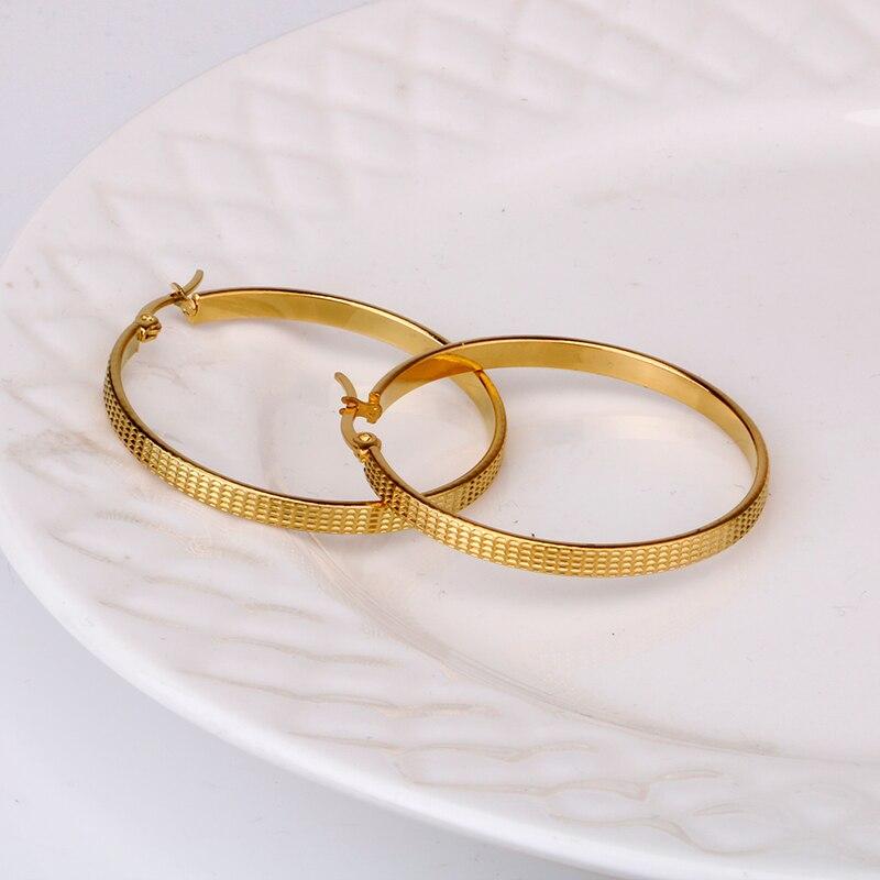 Золотые серьги-кольца из нержавеющей стали для женщин, серьги-кольца, модные ежедневные новые ювелирные изделия, подарки, продажа