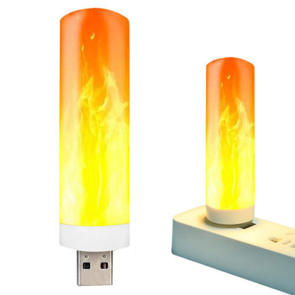 USB светодиодный атмосферный свет пламя мигающие свечи креативное мерцание имитация пламени ночник для кемпинга освещение