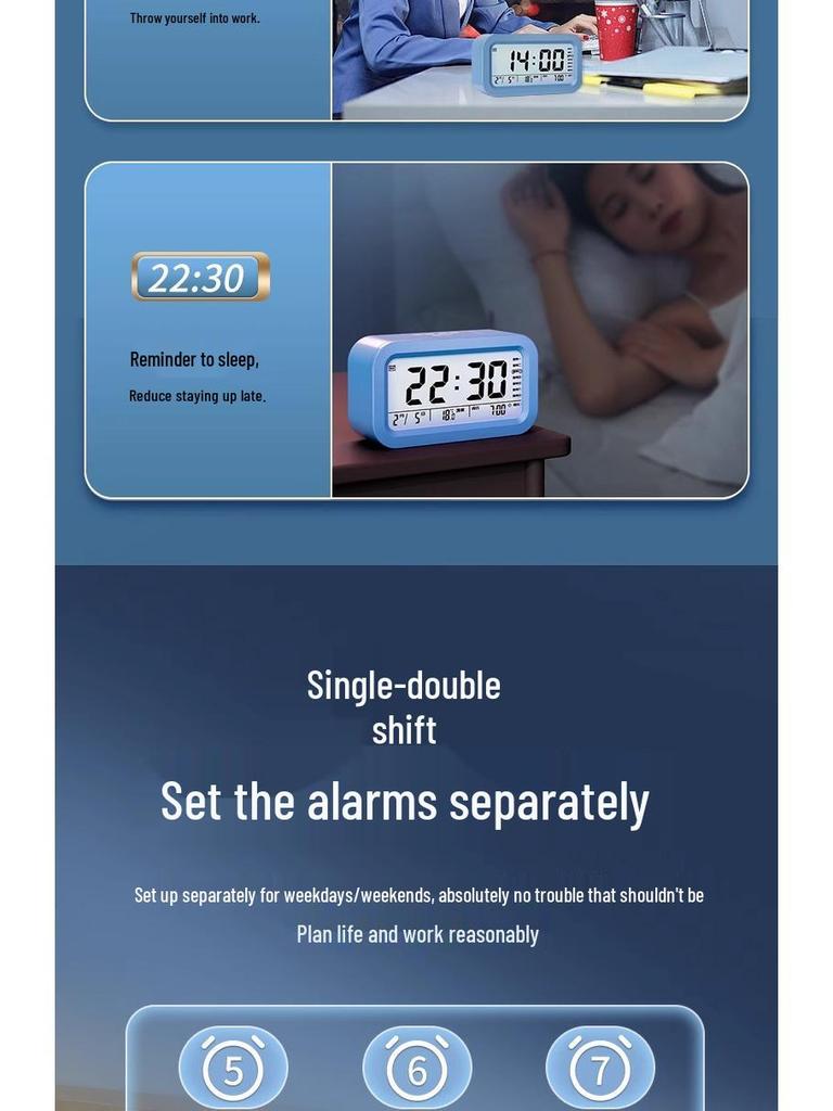 Smart Multifunctional Alarm Clock: Ideal for Students and Children