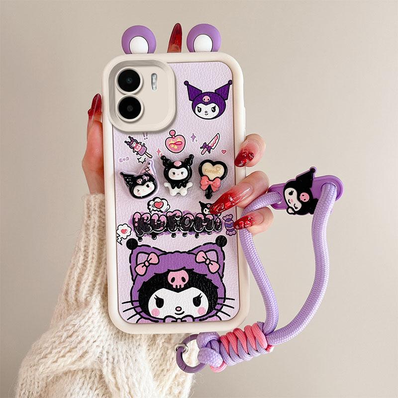 Keysion 3d Cartoon Cute Ear Case For Redmi A2 A1 With Bracelet Soft Silicone Shockproof Phone Cover For Xiaomi Redmi A1 A2