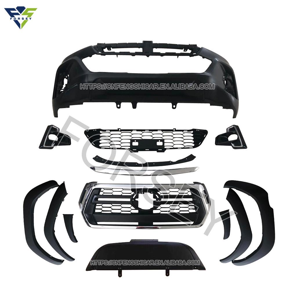 Fit for Hilux Rocco 2016+ Car Grille & Front Bumper Kit with Fender Flares & Underbody Protection