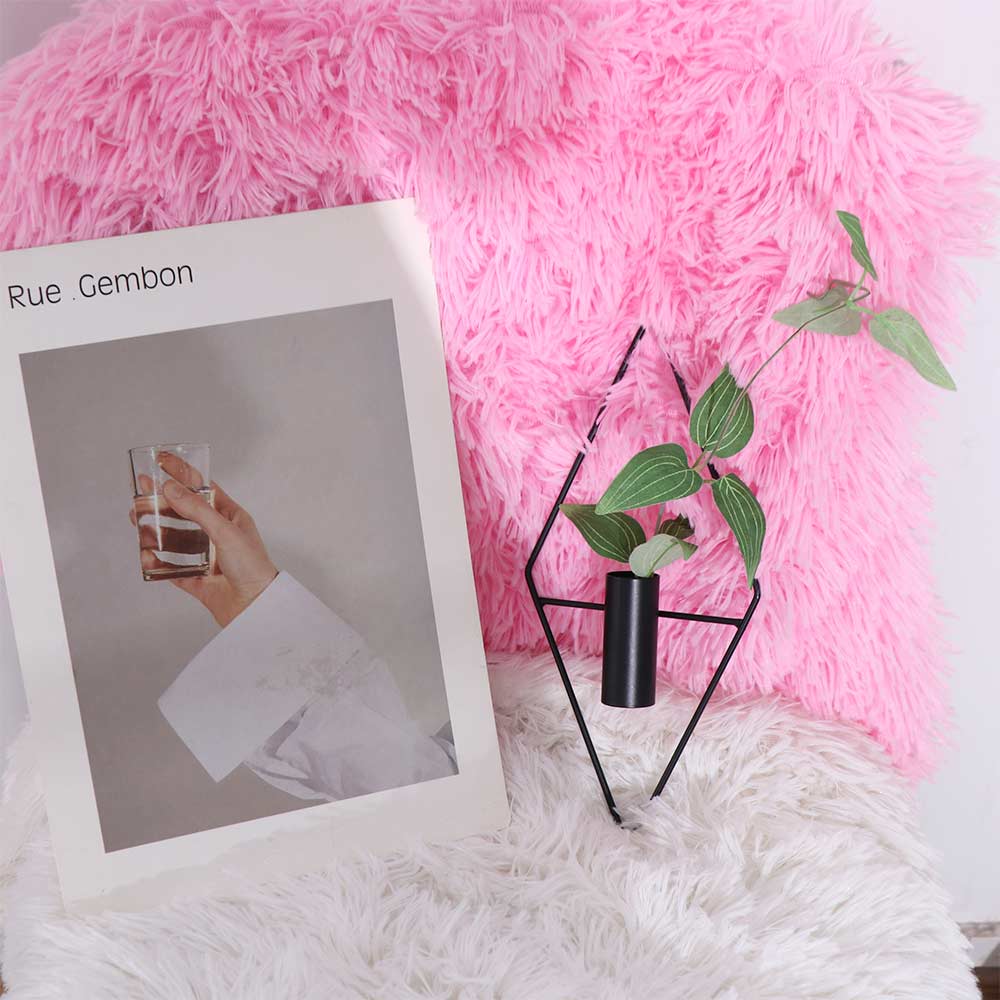 2PCS Black Wall Hanging Vase Iron Wall Mount Flower Vase Modern Metal Wall Vase Bedroom