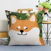 Cartoon Shiba Inu Print Decorative Pillowcase Bedroom Living Room Square Cushion Pillowcase