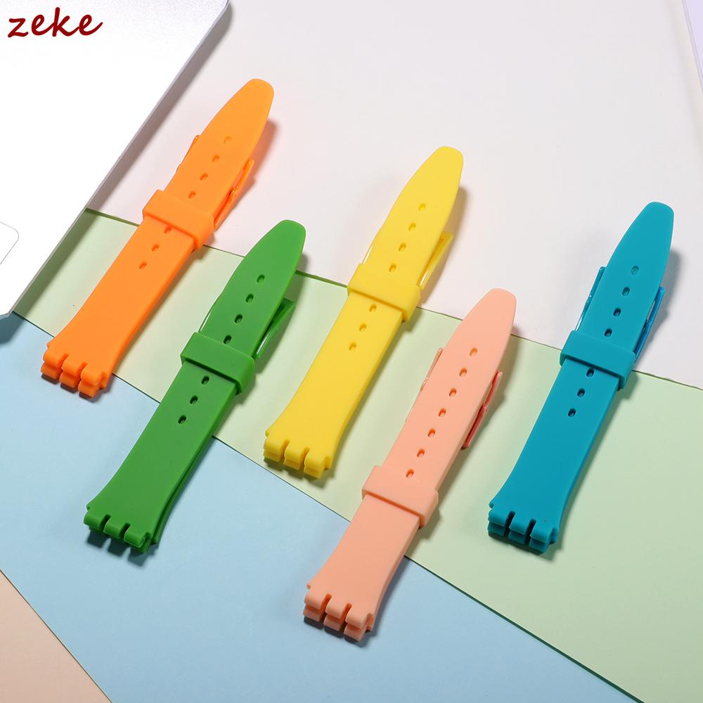 Для Swatch Силиконовый ремешок для часов 16 мм 17 мм 19 мм 20 мм Резиновые ремешки для часов Мужские Женские Спортивный браслет Водонепроницаемые аксессуары для часов 3