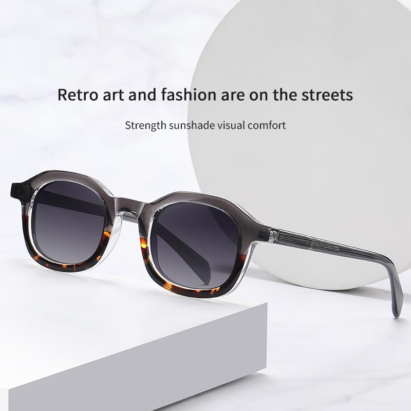 1pcs Fashion Trend Board Sunglasses Retro Polygon Anti Blue Light Glasses Stylish Design