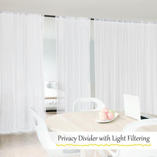 Наружная вуалевая сетчатая штора, прозрачная штора, москитная сетка, панель для защиты от посторонних глаз с карманом для штанги для патио, веранды, террасы, перголы