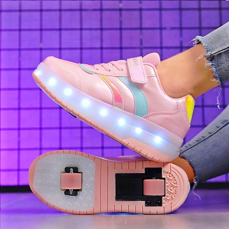 Luminous Led Runaway Shoes Double Wheel Boys Wheel Shoes