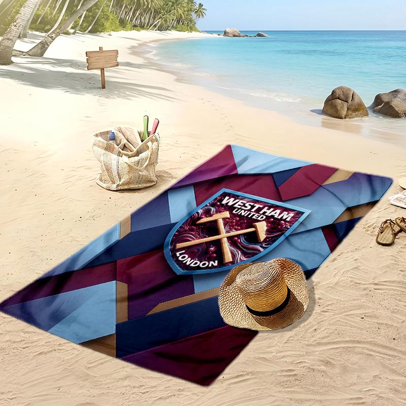 Пляжное полотенце West Ham United Football Print, Большое мягкое быстросохнущее полотенце для пляжа, кемпинга, плавания