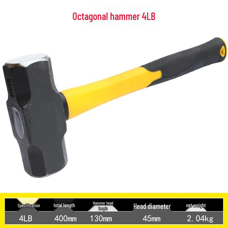 Heavy-Duty High-Carbon Steel Octagon Hammer