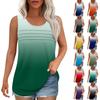 Майка для женщин Летние наряды Без рукавов Блузки с принтом Повседневные свободные рубашки Округлый вырез Складки спереди
