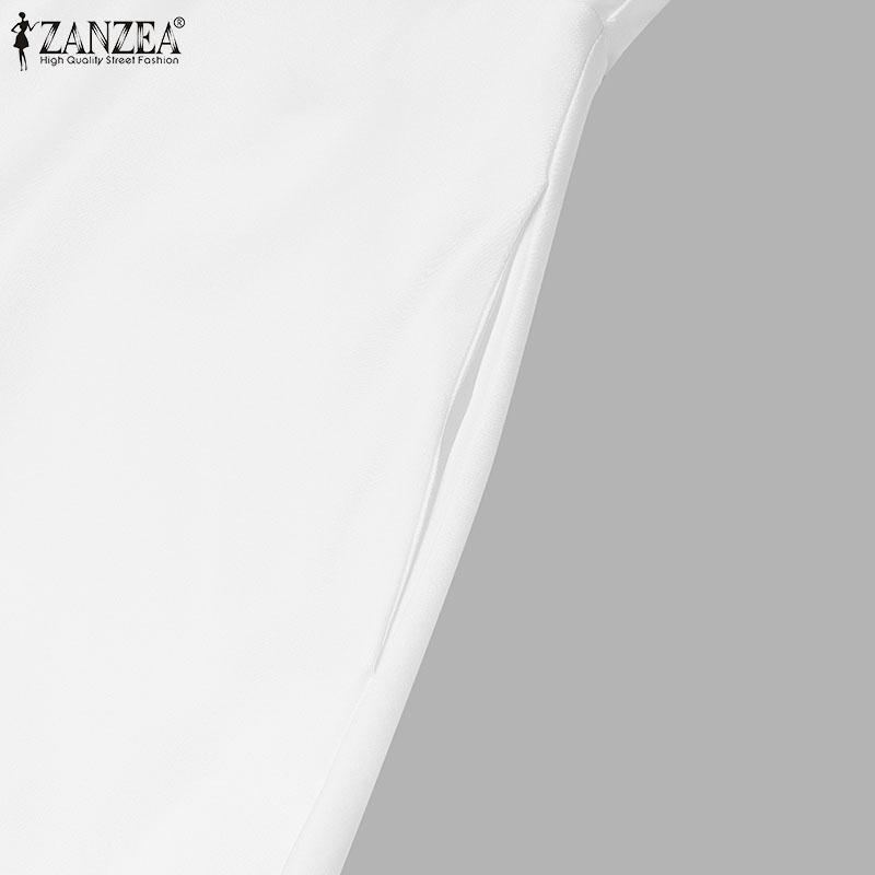 ZANZEA Women Summer V-Neck Sleeveless Backles Casual Long Dress