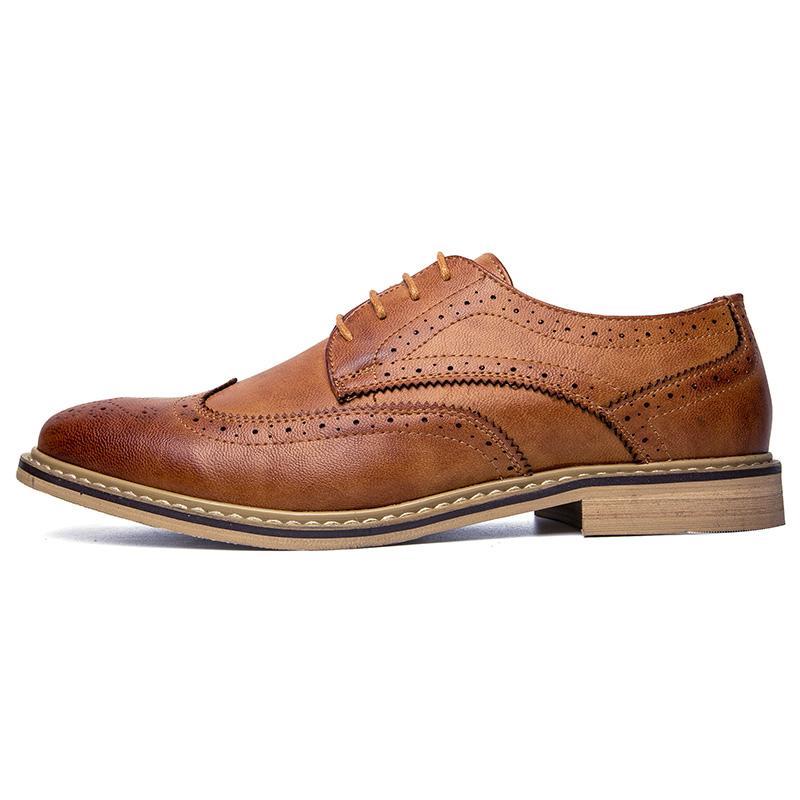 Модные новые роскошные кожаные броги мужские туфли на плоской подошве повседневные британские мужские оксфорды модные брендовые туфли для мужчин Zapatos Hombre