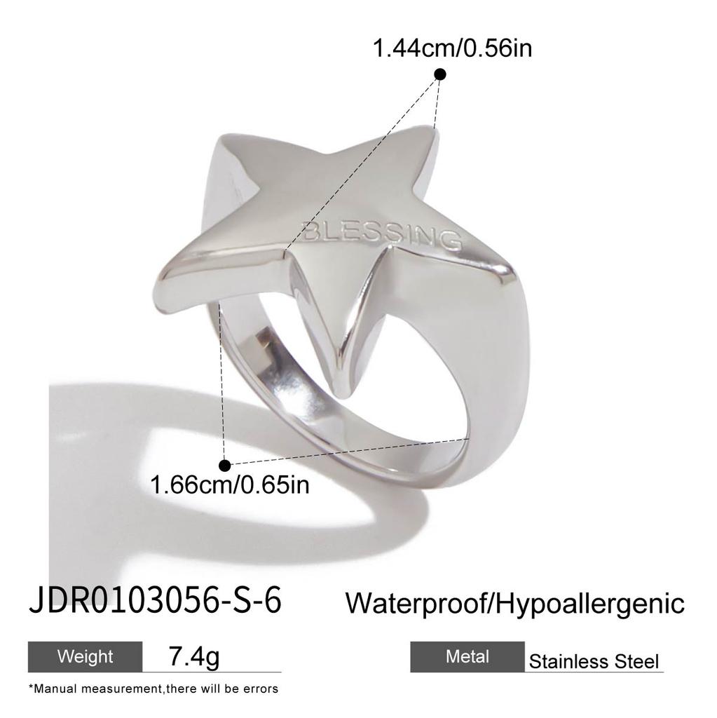 Youthway Gold Plated Stainless Steel Geometric Fashion Ring Waterproof Anti Allergic Colorfast Fashion Jewelry Unisex