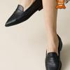 Модные женские туфли из натуральной кожи, черные женские мокасины, повседневная обувь на плоской подошве
