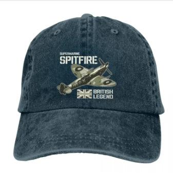 Популярная стираная старая бейсболка с принтом истребителя Spitfire времен Второй мировой войны, кепка-козырек, кепка от солнца