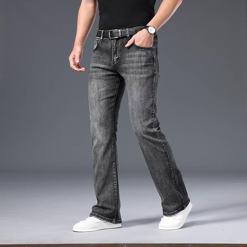 Мужские расклешенные джинсы Мужские свободные джинсы средней талии Мужские дизайнерские классические джинсы из денима