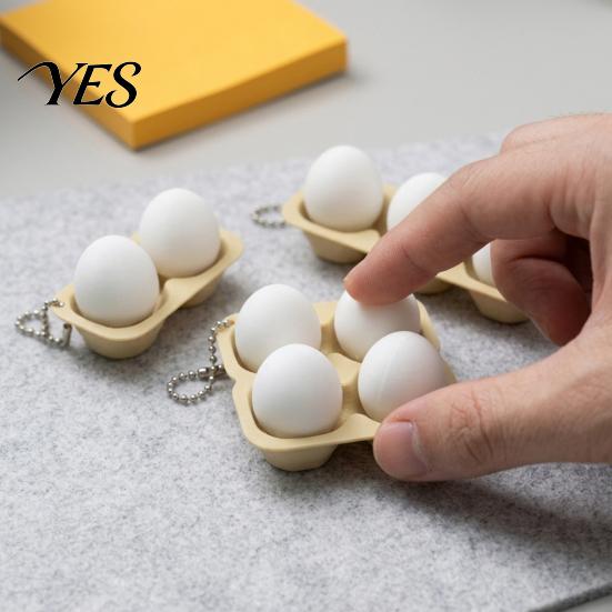 Stress Relief Gadget 3D Printed Egg Clicker Toy, 2/3/4-Egg Tray Fidget for Anxiety Tool Relief, Portable Decompression Button Toy with Bead Chain