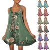 Женское модное летнее пляжное повседневное милое платье на бретельках без рукавов с принтом