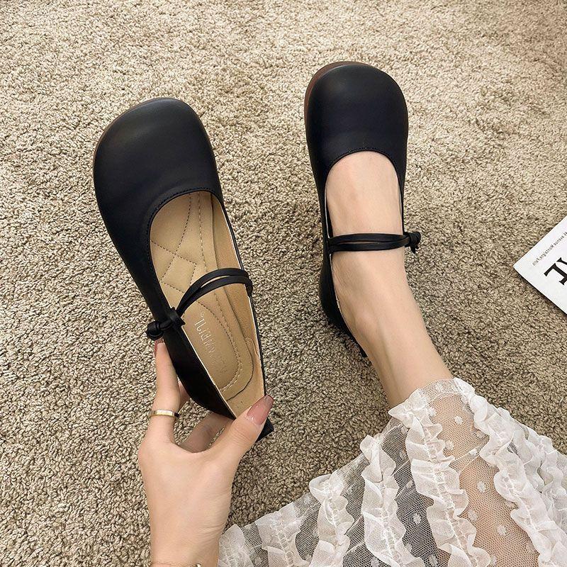 Туфли-лодочки Fairy Wind Mary Jane для девочек, весна 2025 г., универсальные туфли с плоской подошвой и большой головой для кукол, нескользящие туфли Doudou для беременных женщин