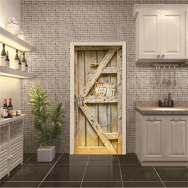 Самоклеящиеся дверные обои с зеленым лесным мостом, 3D ПВХ, стикер для домашнего декора, пляжное солнце, пейзаж, плакат, настенная наклейка deursticker