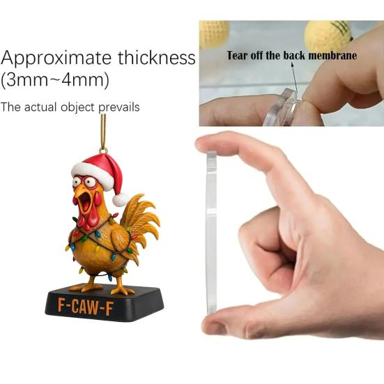 F-Caw-F Куриные адвент-календари 2025 24 дня Куриные украшения Рождественский календарь обратного отсчета Новинка Набор фигурок цыплят и животных