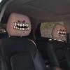 Skull Car Headrest Covers Spooky Print Auto Seat Head Rest