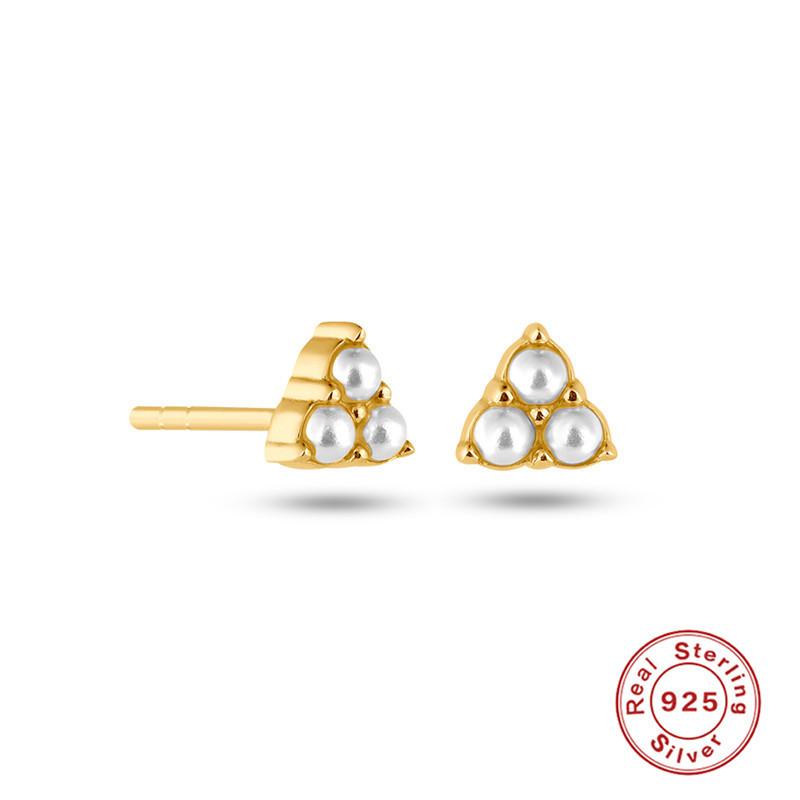 Простые серьги-пусеты из стерлингового серебра S925 с жемчугом и цирконом, нишевый дизайн, модные