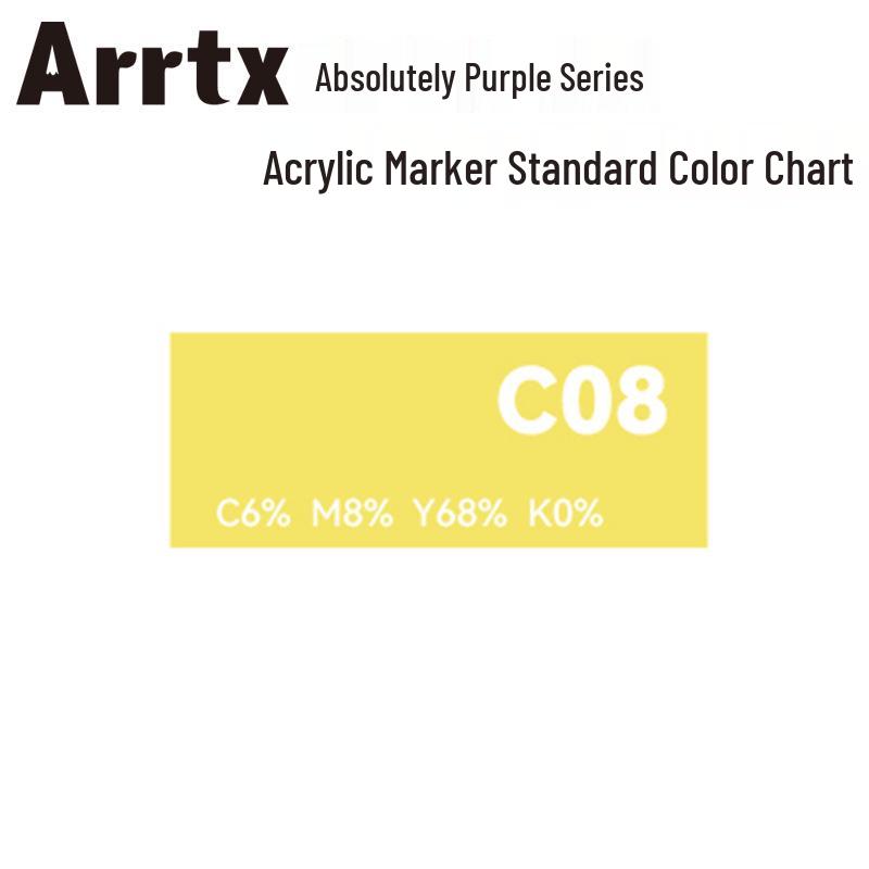 Arrtx Ataishi Акриловый маркер с мягким наконечником, 1 шт., Абсолютно фиолетовый, Стиль A/B, 30 цветов, Водонепроницаемый, Быстросохнущий, Непрозрачный.