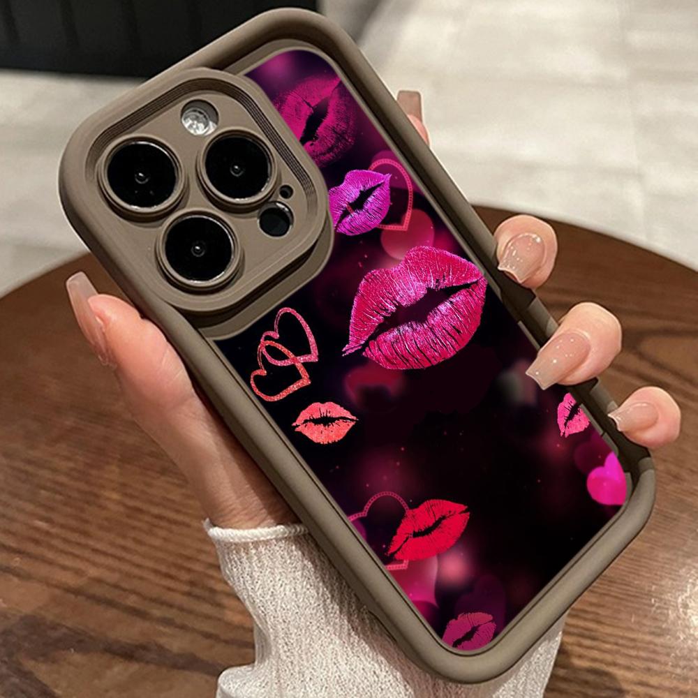 LZ23 Lips kiss Heart design art силиконовый чехол для телефона Xiaomi 11 Lite 5G 14T Redmi 14C 13C A3 Note 12 11 9 10 13 Pro Plus противоударный задний чехол