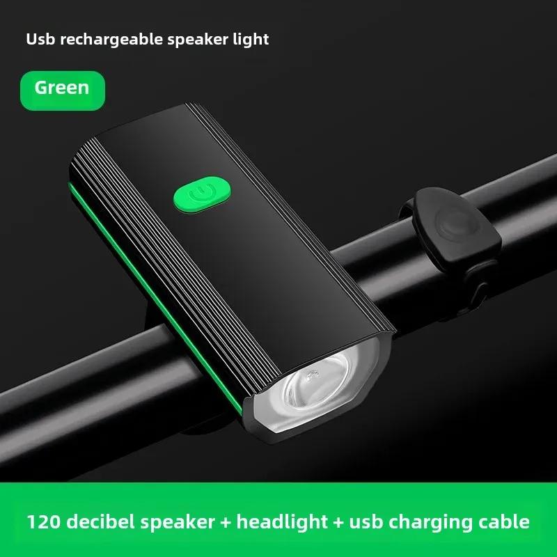Перезаряжаемый USB передний фонарь для велосипеда с гудком - Освещение для ночной езды, Фонарик для безопасности и видимости на открытом воздухе