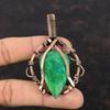 Faceted Zambian Emerald Pendant Copper Wire Wrapped Pendant Copper Jewelry Gemstone Pendant Wire Wrap Jewelry Handmade Pendant Gift For Wife