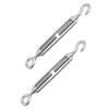 Set of 2 M5 Stainless Steel Turnbuckles, Wire Buckles, Hooks, Wire Rope Fixing Brackets, Adjustable Tension, Rust-Resistant, Durable, for Structural R