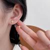 Серьги-пусеты в виде креста из стерлингового серебра S925 с позолотой 18 карат и паве из бриллиантов - Корейский стиль, дизайн "легкая роскошь"