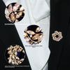 Crystal Garland Brooch Pin, Exquisite Floral Corsage, Stylish Versatile Apparel Decoration for Ladies Overcoat Business Suit