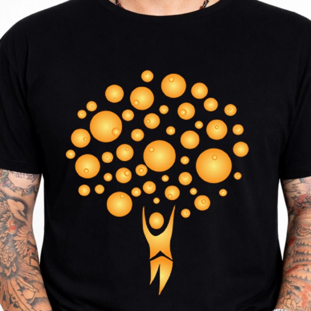 Tree Of Life Human Figure Graphic T-Shirt Abstract Art Spiritual Tee Yoga Gift