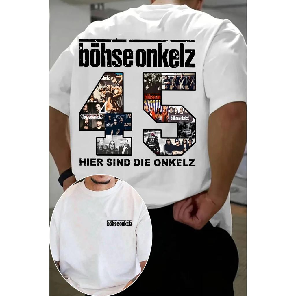 Графическая футболка для мужчин и женщин BÖHSE ONKELZ, Хип-хоп мода, Футболка с поп-музыкой, Мужская повседневная, Винтажная футболка, Уличная одежда