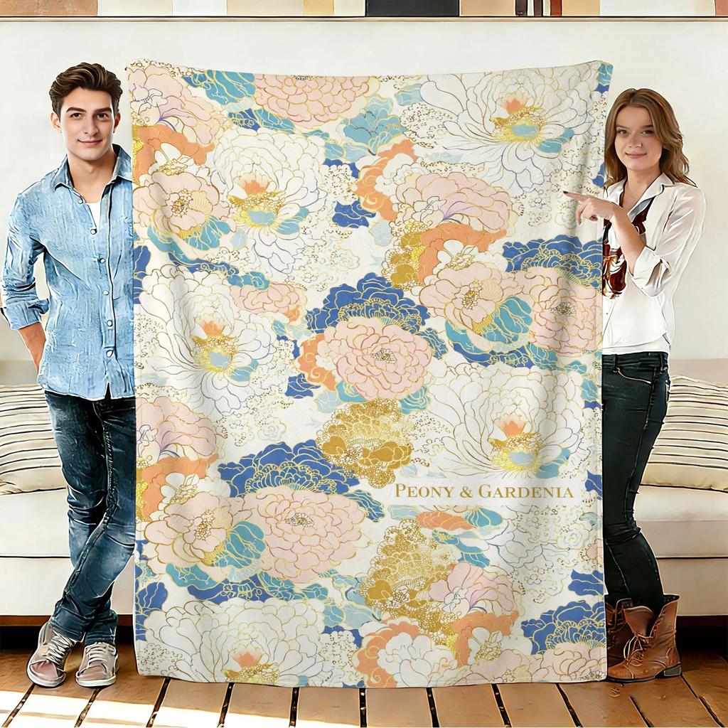 Floral Pastoral Style Throw Blanket Modern Flowers Blanket for Home Sofa Outdoor