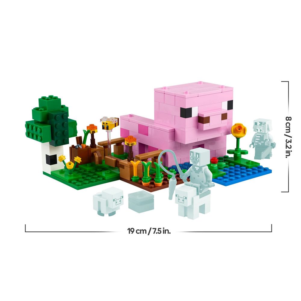 Игрушка LEGO Minecraft Дом для поросенка - Подарок на день рождения, Строительные блоки, для девочек и мальчиков, Возраст 7, 8, 9 лет, Начальная школа, Игра (21268)