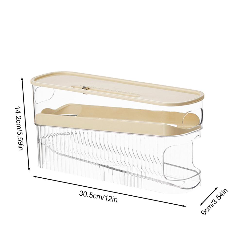 Auto Rolling Egg Organizer For Refrigerator Slide Egg Dispenser Safe Space-Saving Egg Storage Box Egg Organizer Refrigerator Egg