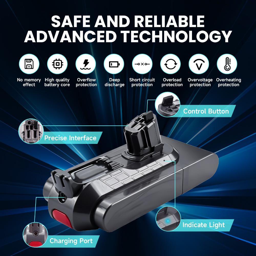 Литий-ионный аккумулятор 25,2 В 8000 мАч для пылесоса Dyson V11 Absolute V11 Animal V11 Torque Drive V15 Detect V15 Detect Absolute