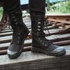 Мужские парусиновые сапоги до середины голени, модные высокие рабочие ботинки, нескользящие походные ботинки для мужчин, рабочие ботинки на шнуровке Botas Hombre