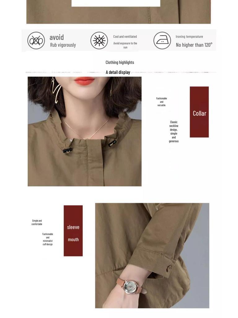 Женский маленький повседневный тренч 2025 года на весну - Мода ранней осени для среднего возраста