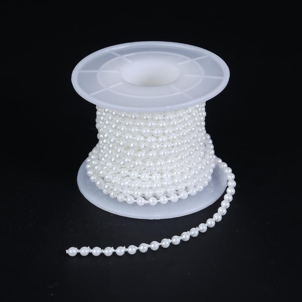 5Yards ABS Imitation Pearl Bead Chain Line Cord Thread Trim For DIY Wedding Party Decoration Jewelry Making Crafts Accessories