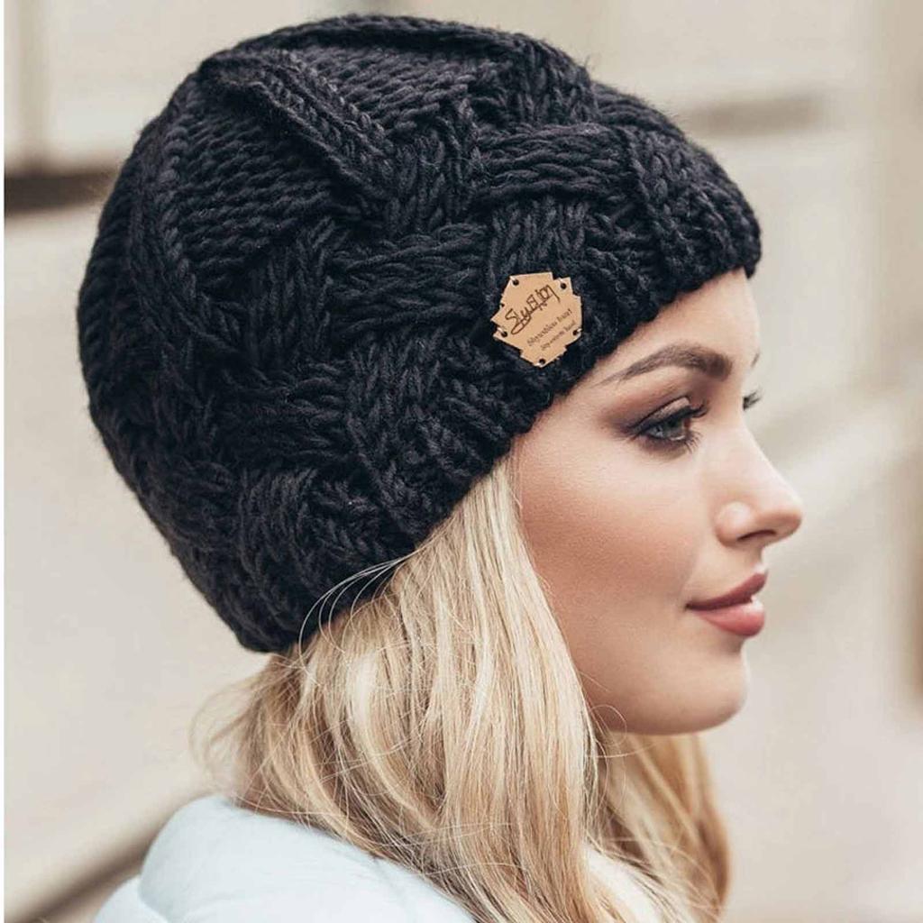 (Joy choose)Women Fashion Keep Warm Winter Hats Knitted Wool Hemming Hat